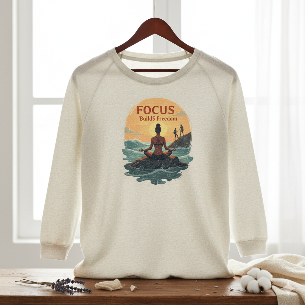 Focus Builds Freedom – Mindfulness Graphic Sweatshirt