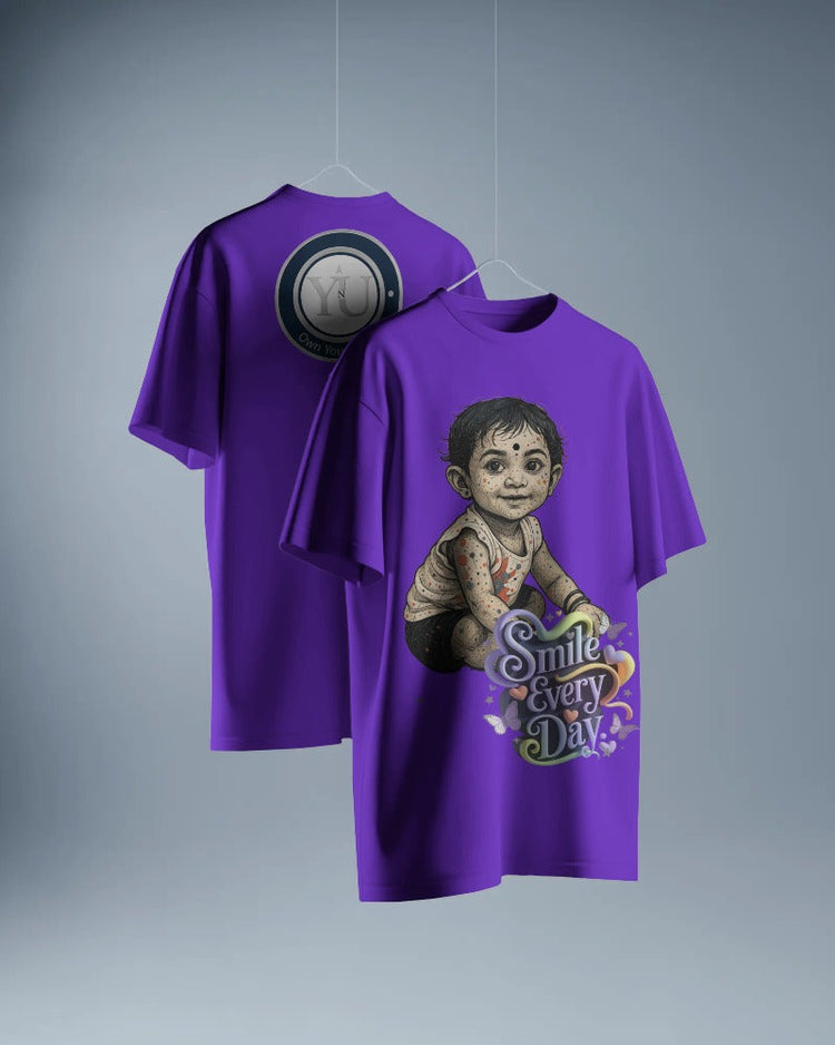 Smile Every Day – Premium Graphic Unisex T-Shirt (Purple Edition)