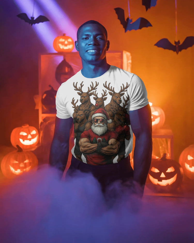 YUNO - Savage Santa & The Badass Reindeers” Halloween–Christmas Crossover Tee