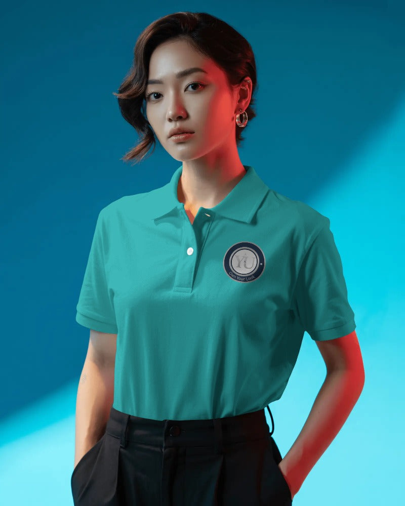 Women’s Premium Logo Polo – Teal Casual Classic