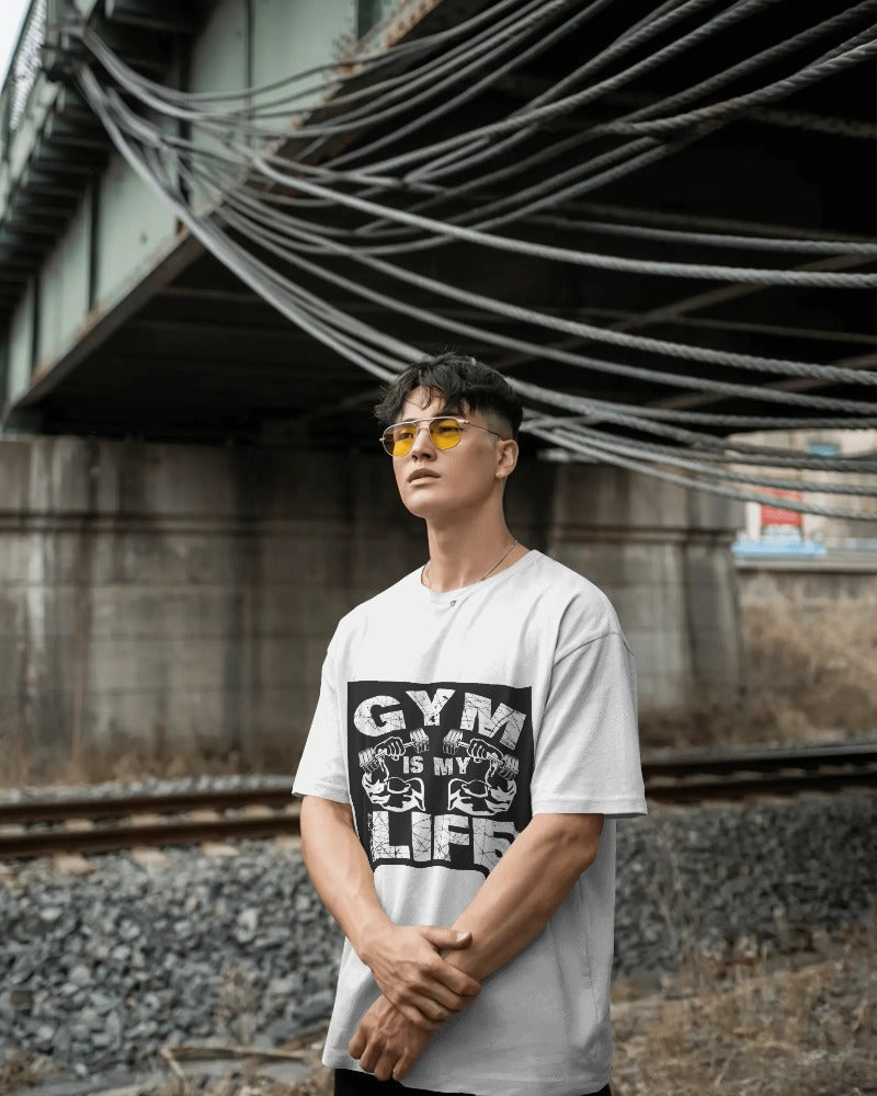 GYM Is My Life – Heavy Lifter Graphic Oversized Tee