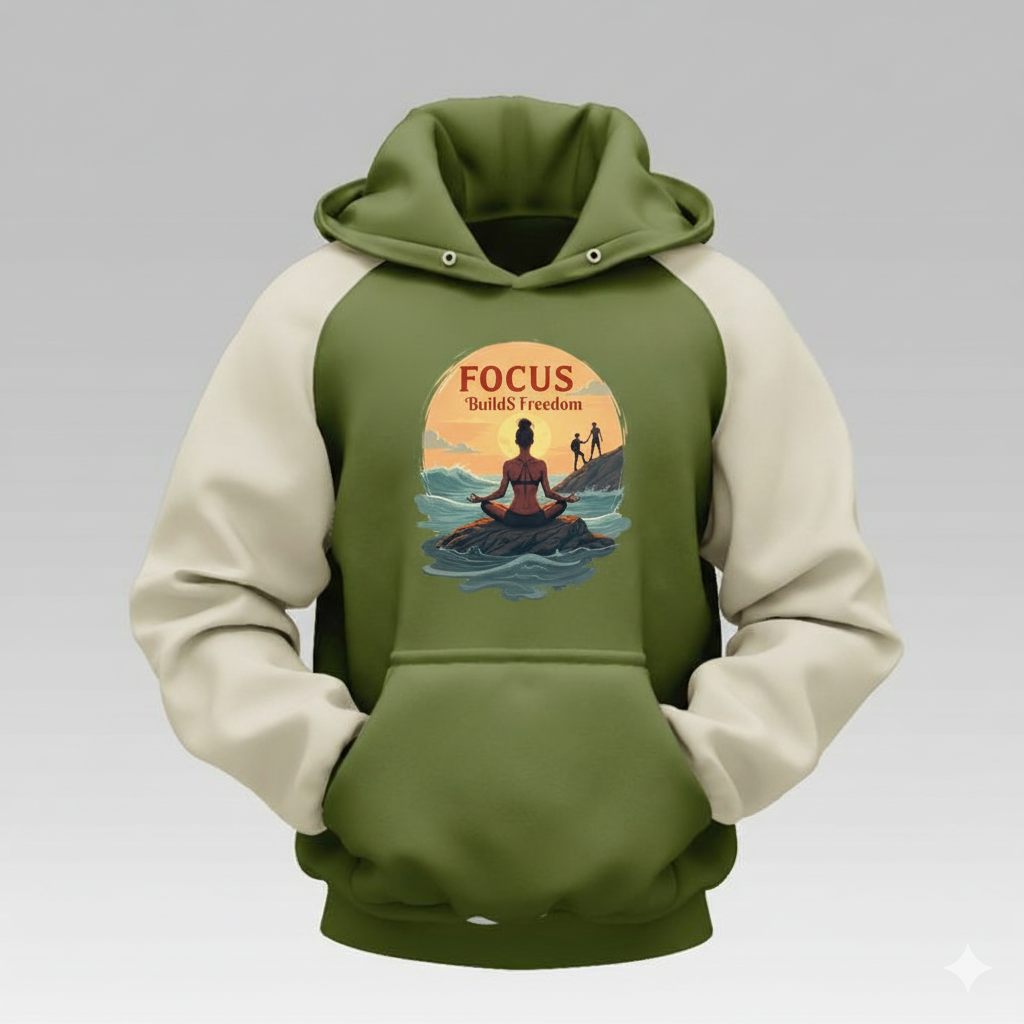 Focus Builds Freedom – Motivational Graphic Hoodie