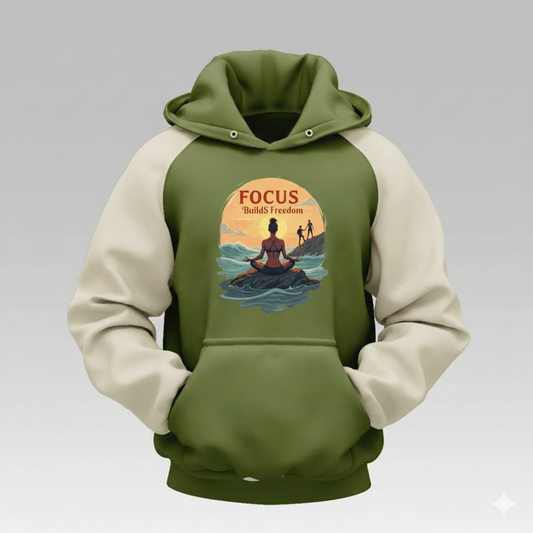 Focus Builds Freedom – Motivational Graphic Hoodie