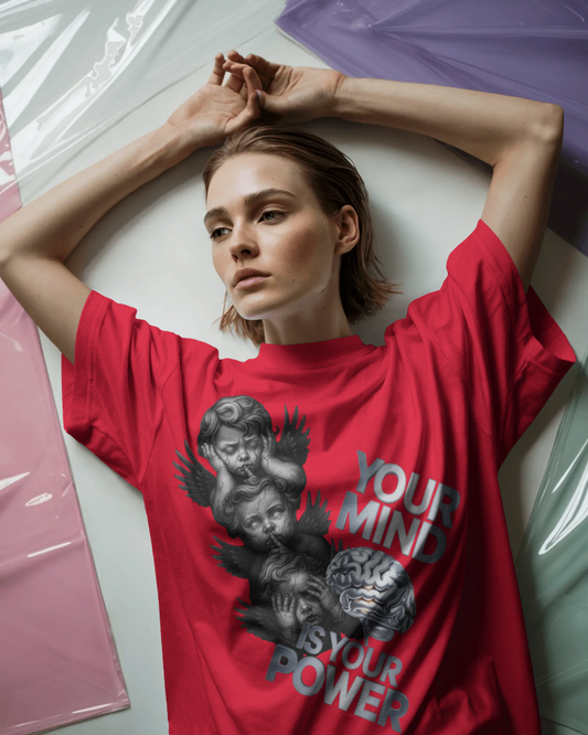 Your Mind Is Your Power – Graphic Red Oversized T-Shirt