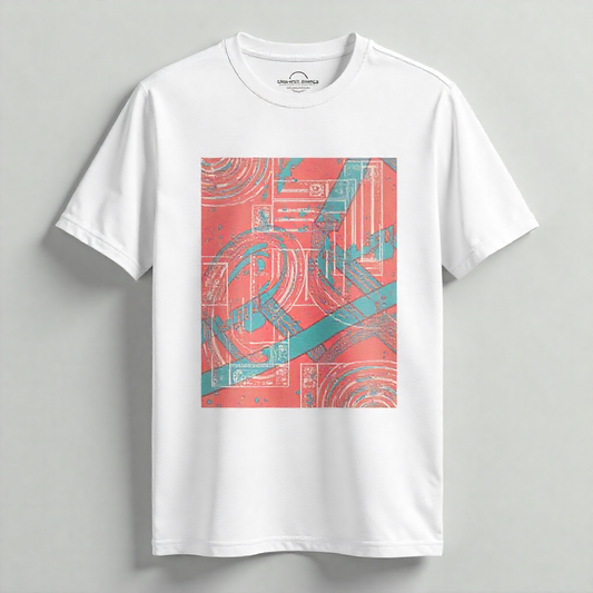 Vaporwave Abstract Graphic T-Shirt - 80s Retro Geometric Art Tee