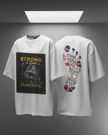 Dual-Sided Motivational Tee | "Strong in Spirit, Powerful in Body" Front & "1000 Miles" Back